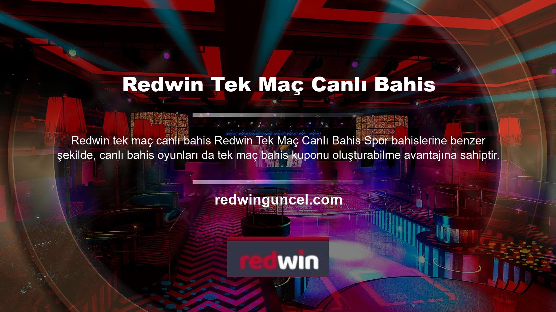 Tabi ki sizler de Redwin yeni adres web sitesini açıp gelip canlı bahis bölümüne göz atabilirsiniz
